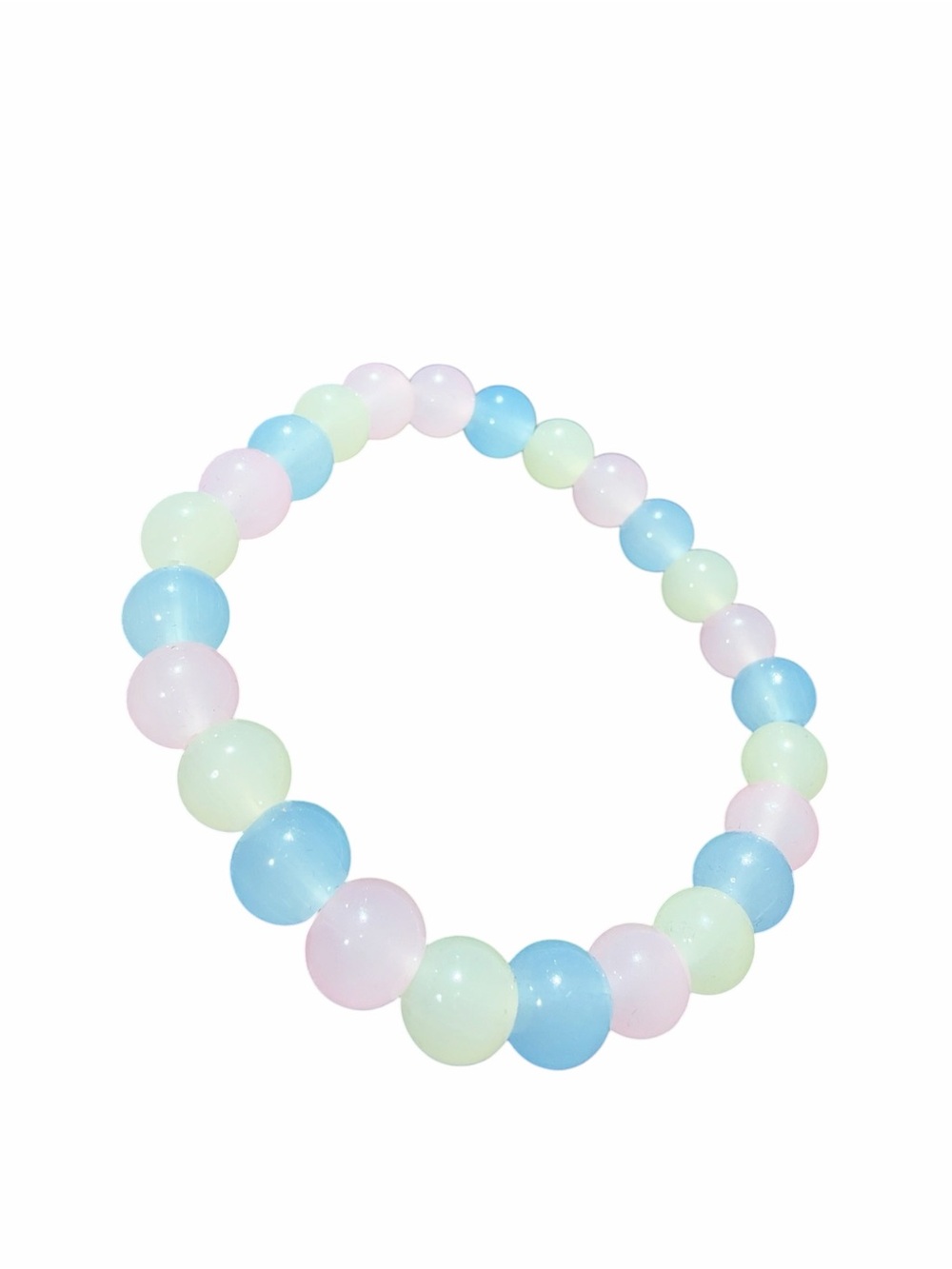 Pastel Beaded Stretch Bracelet - Pink, Blue, Mint
